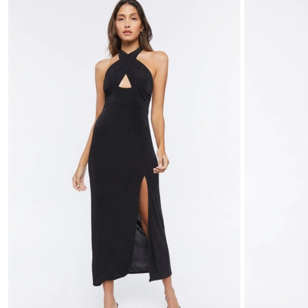 Black Halter Maxi Dress